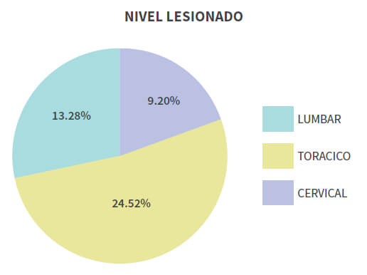 Grafico N° 3 Relación porcentual del nivel donde ocurre el evento de la lesión