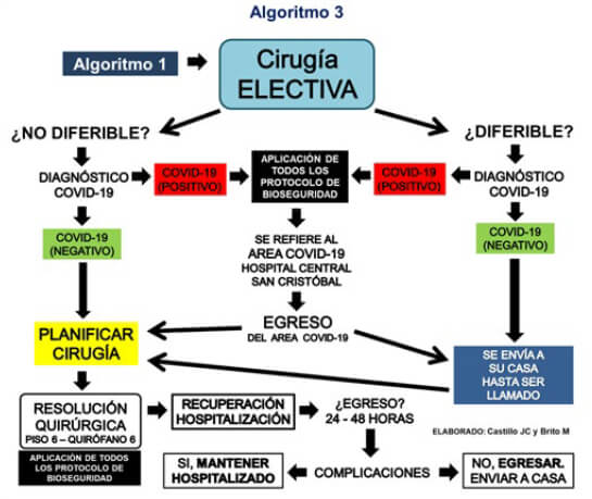 Figura 3. Algoritmo de actuación en pacientes con cirugías electivas.