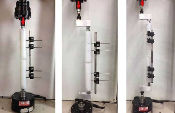 Figura 2. Imágenes de los Test F1541 de la ASTM para probar la resistencia biomecánica del montaje realizados la Universidad de Minnesota, MA, USA.