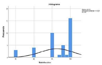 Gráfico 2. Histograma nivel de satisfacción