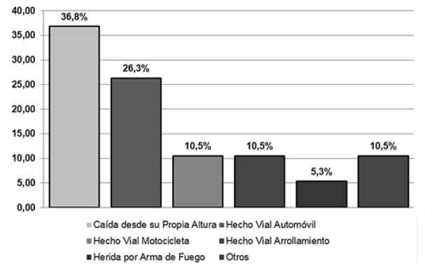 Gráfico 2. Distribución según mecanismo etiológico. Fuente: Formulario de recolección de datos